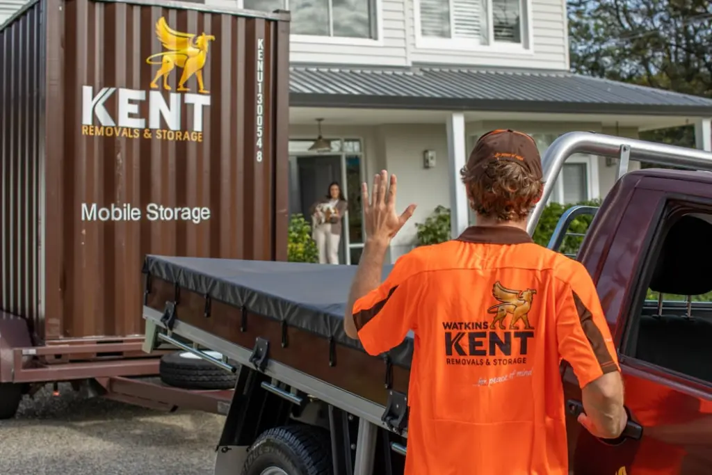 Kent Removals & Storage mobile storage container delivered to residential home