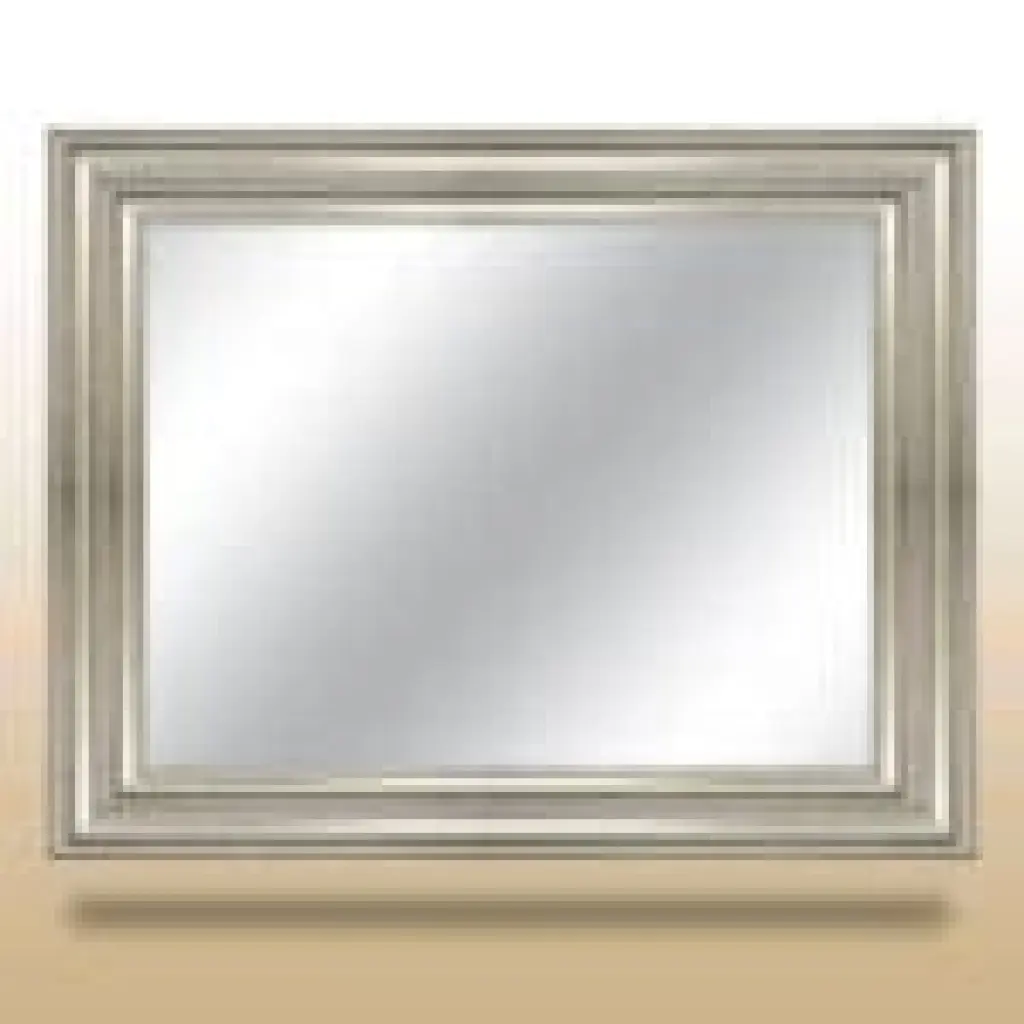 Rectangular wall mirror with silver frame