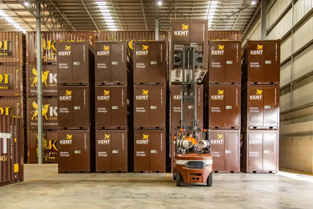 Kent Removals storage in the warehouse facility